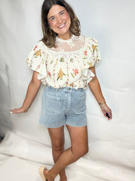 Bridgerton Floral Lace Blouse