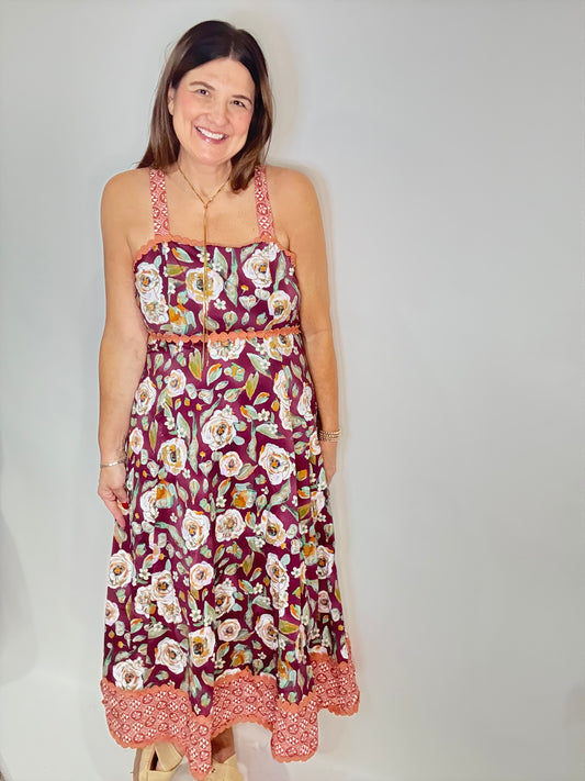 The Funky Fall Midi Dress - Triple Charm Boutique