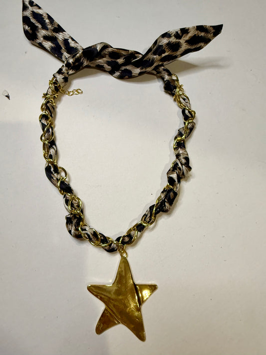 The Star Leopard Scarf Necklace