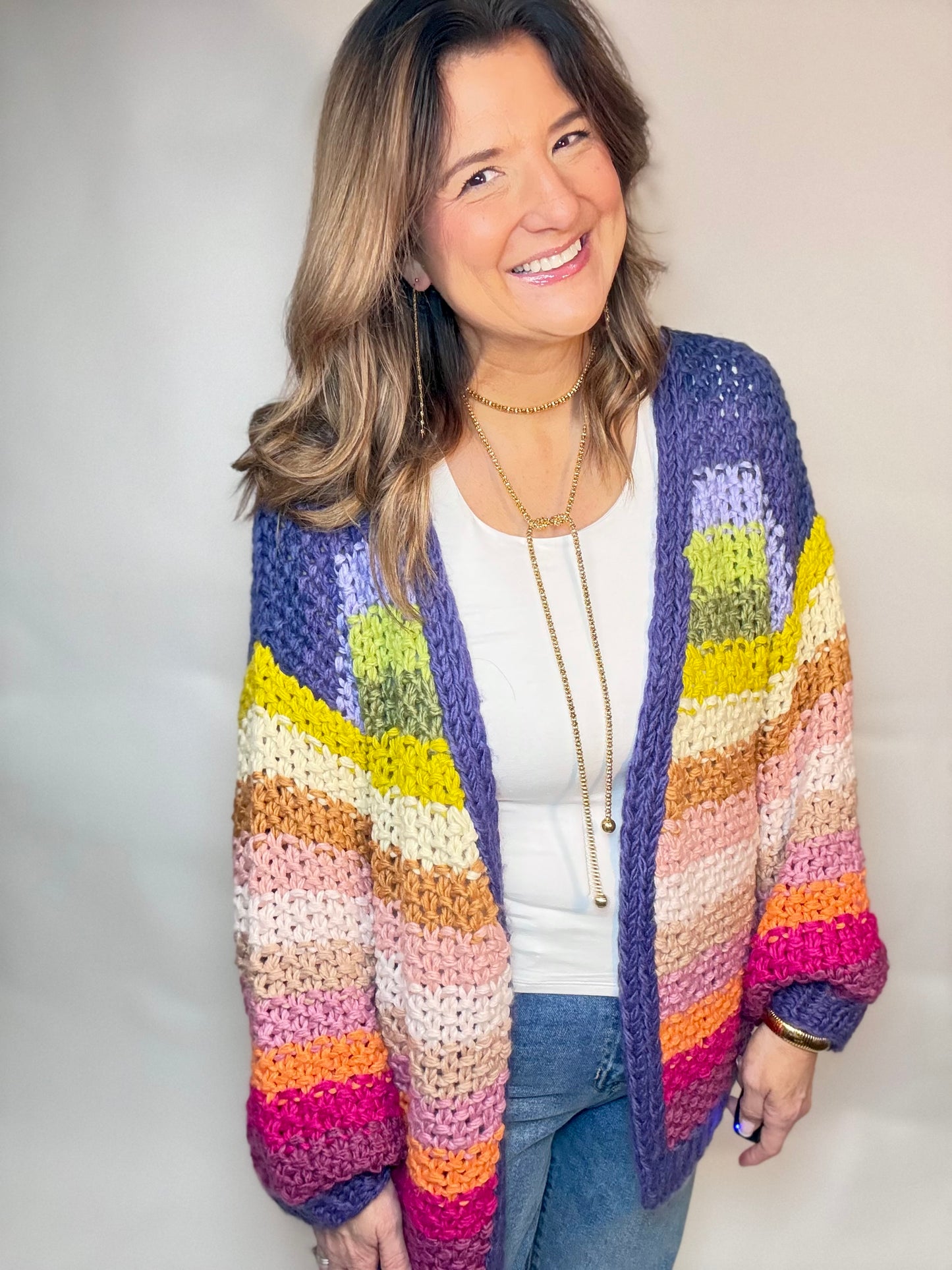 The Multi Stripe Cardigan Sweater