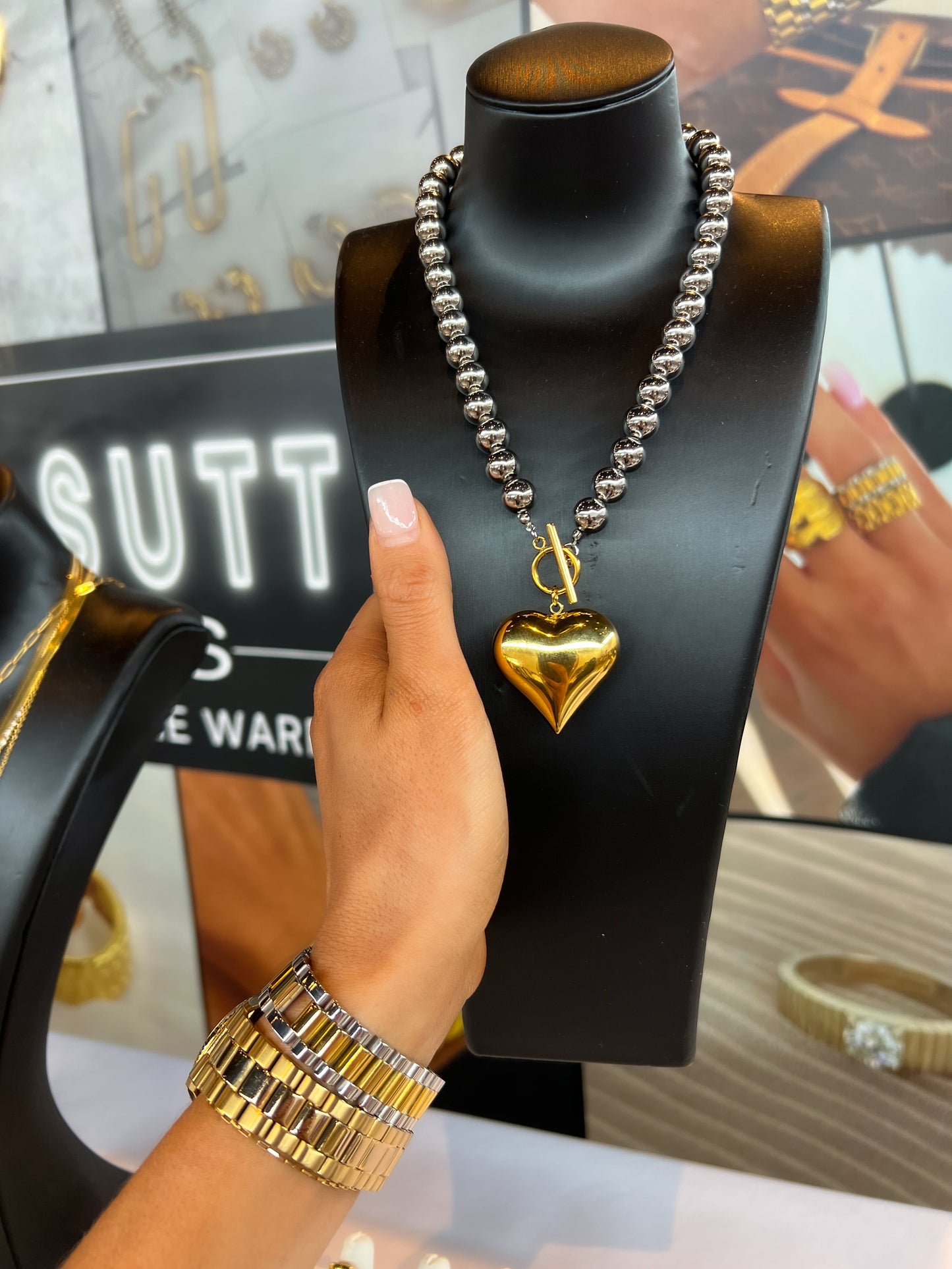 GLAM HEART NECKLACE - Triple Charm Boutique