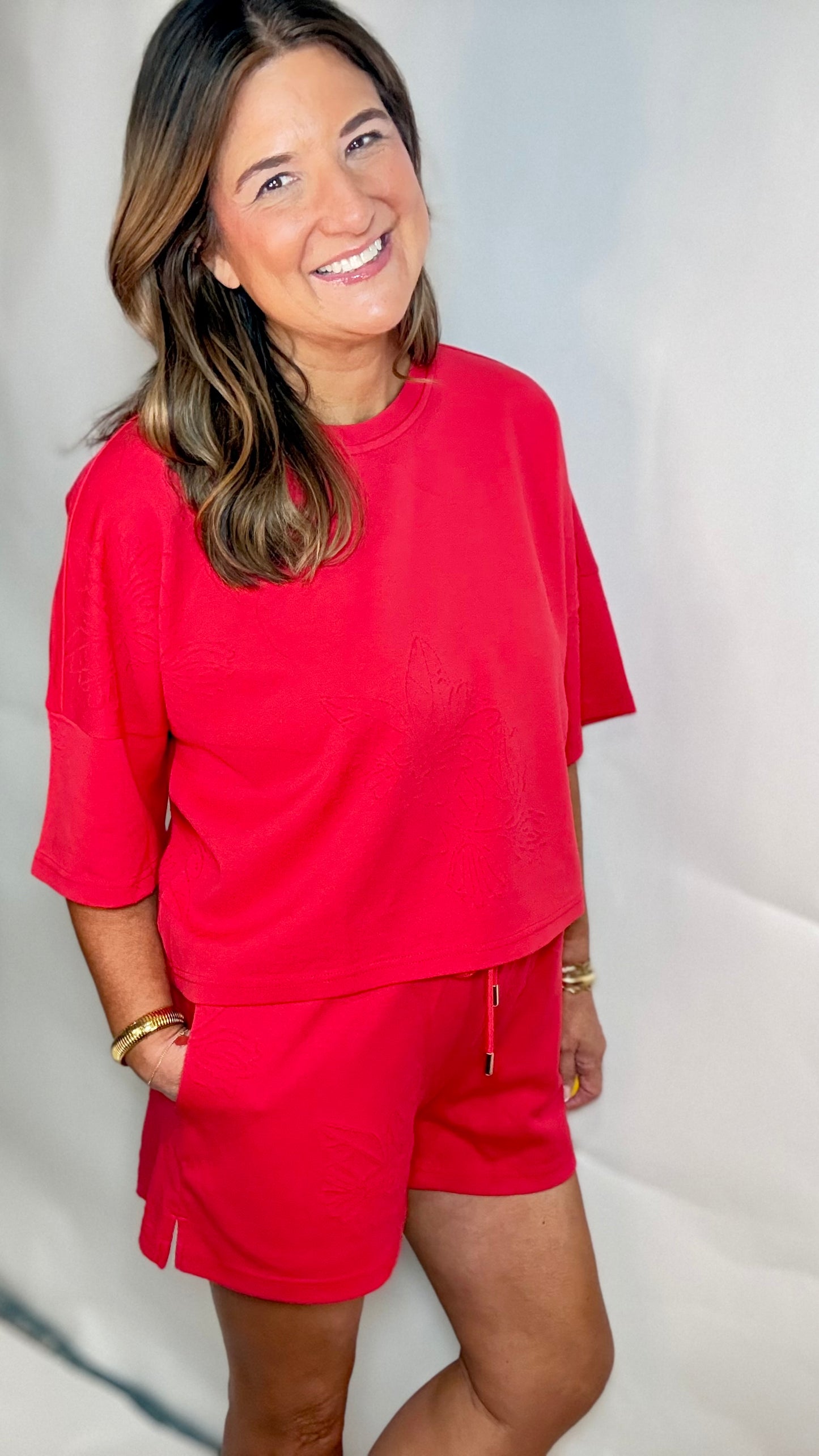 The Savanna Red Floral Set - Triple Charm Boutique