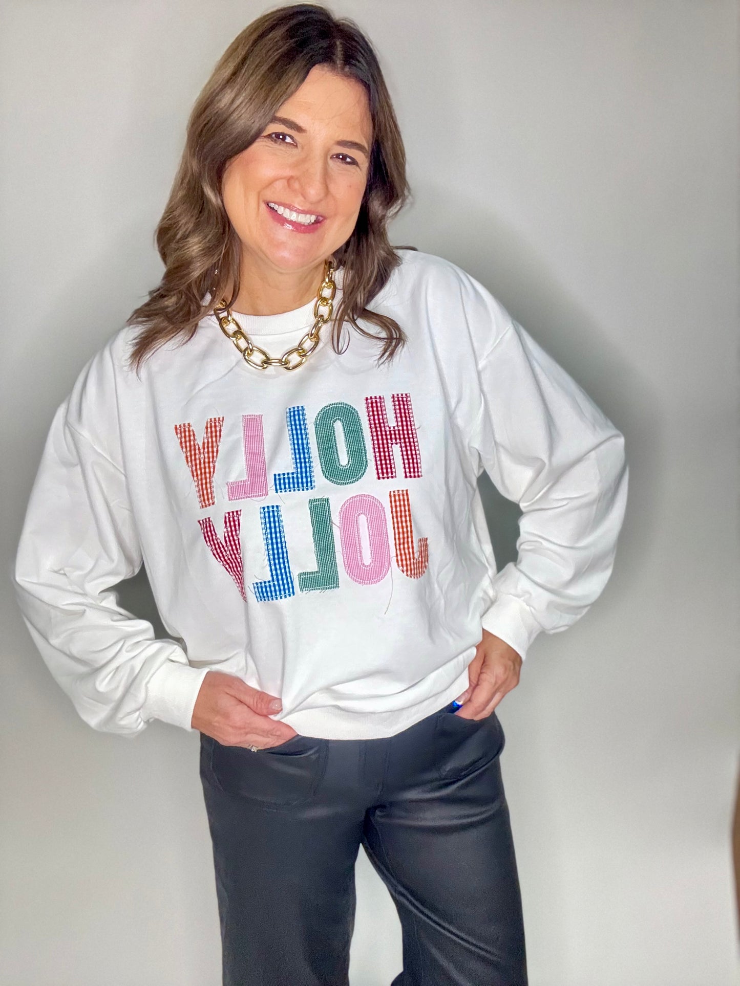 The Holly Jolly Gingham Sweatshirt