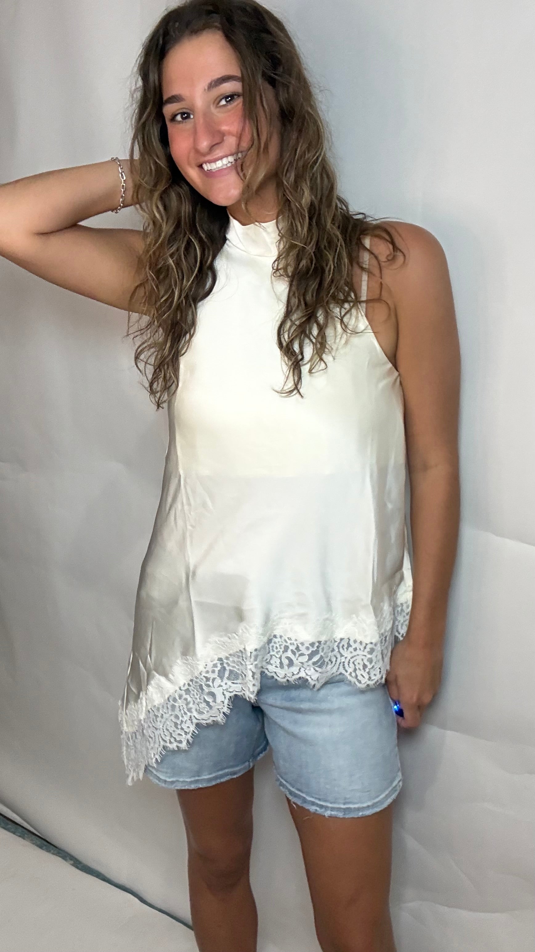 Lovely Cream Lace Halter Top - Triple Charm Boutique