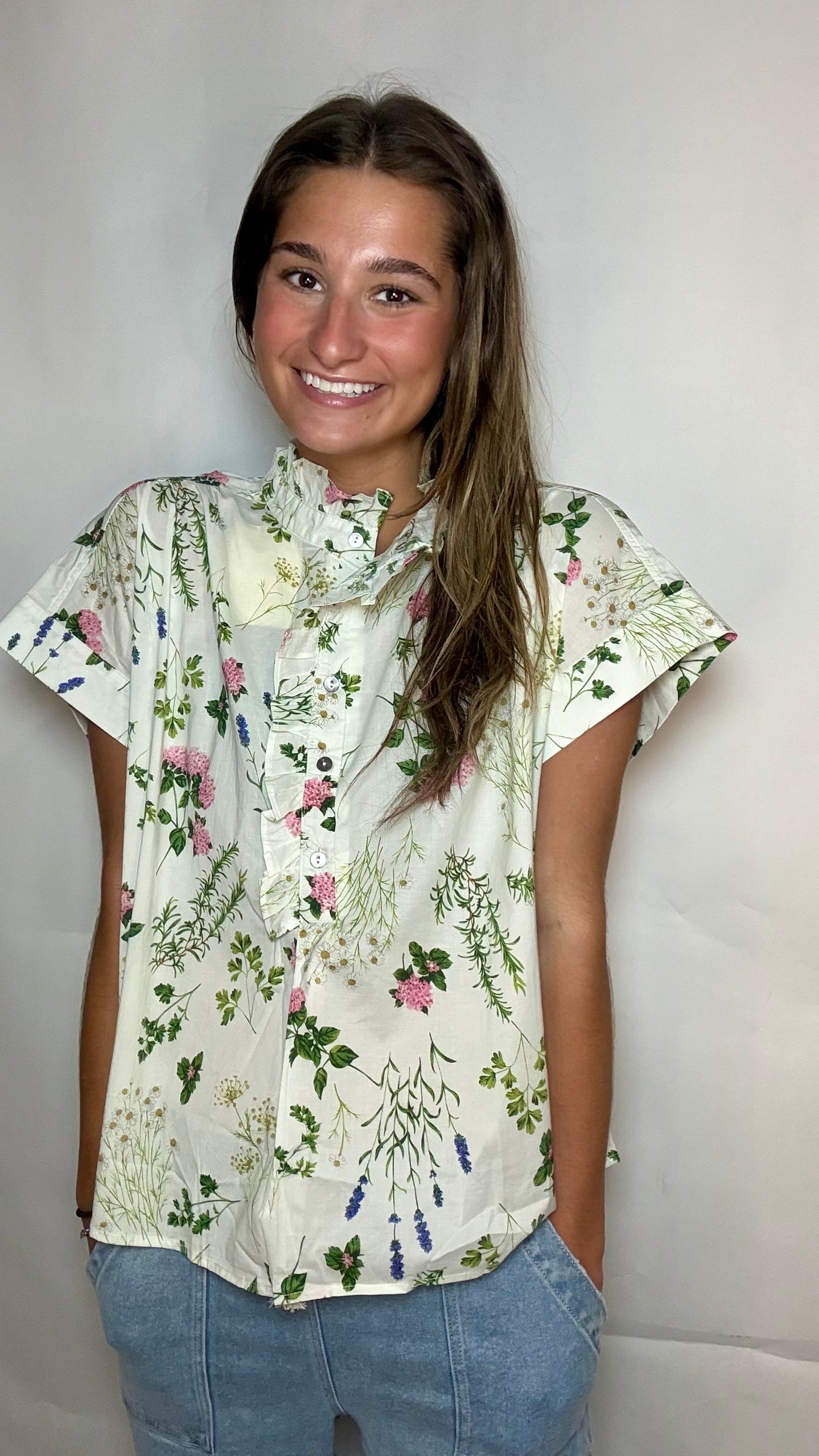 The Brooke Floral Ruffle Top