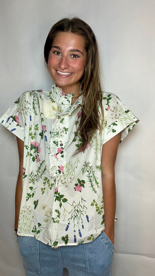 The Brooke Floral Ruffle Top