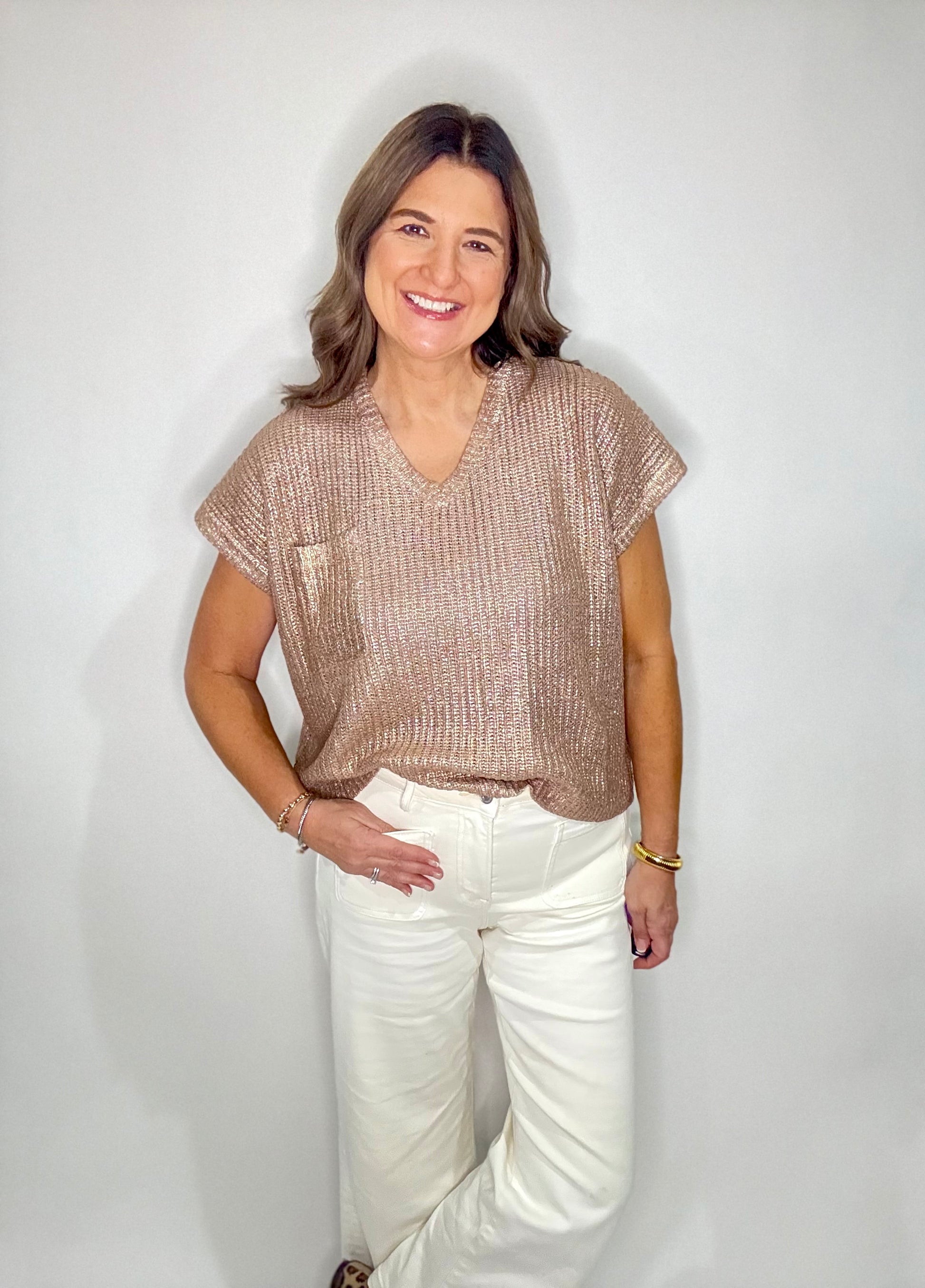 The Gold Sparkle Sweater - Triple Charm Boutique