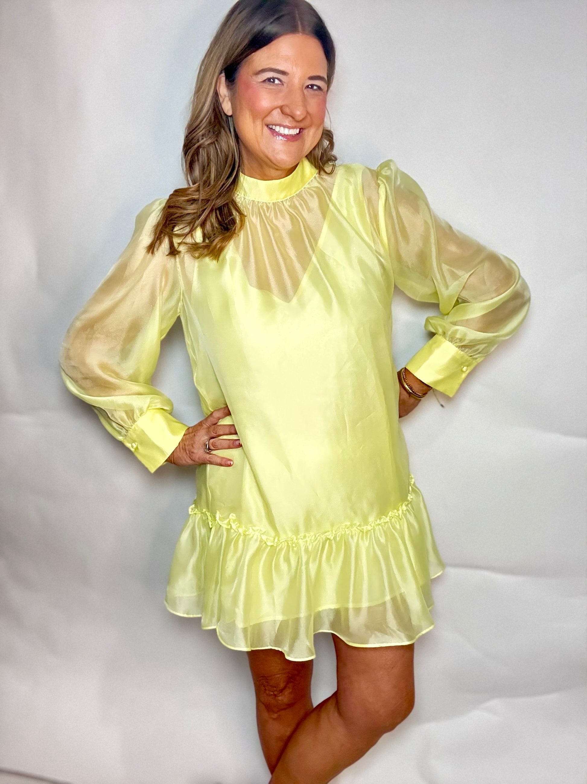 The Yellow Ribbon Bow Dress - Triple Charm Boutique