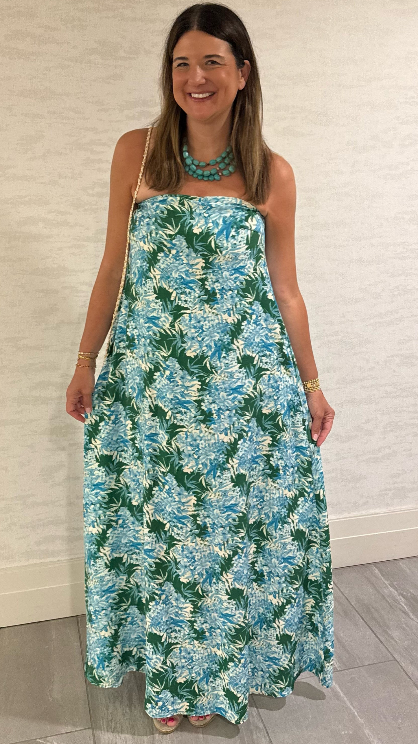 Oceanside Strapless Maxi Dress