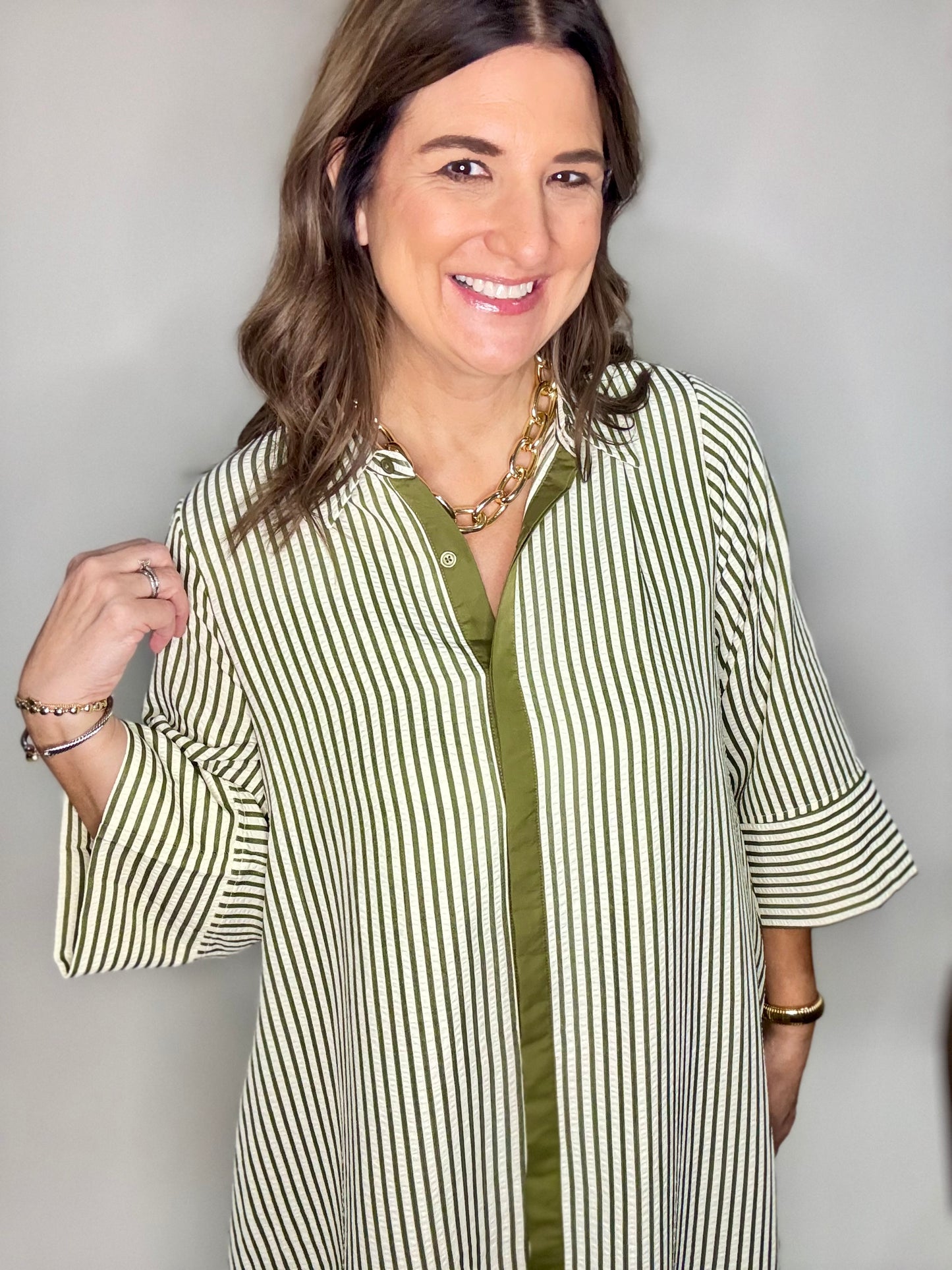 The Green Stripe Maxi Dress