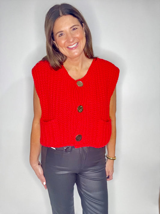 The Red Chunky Sweater