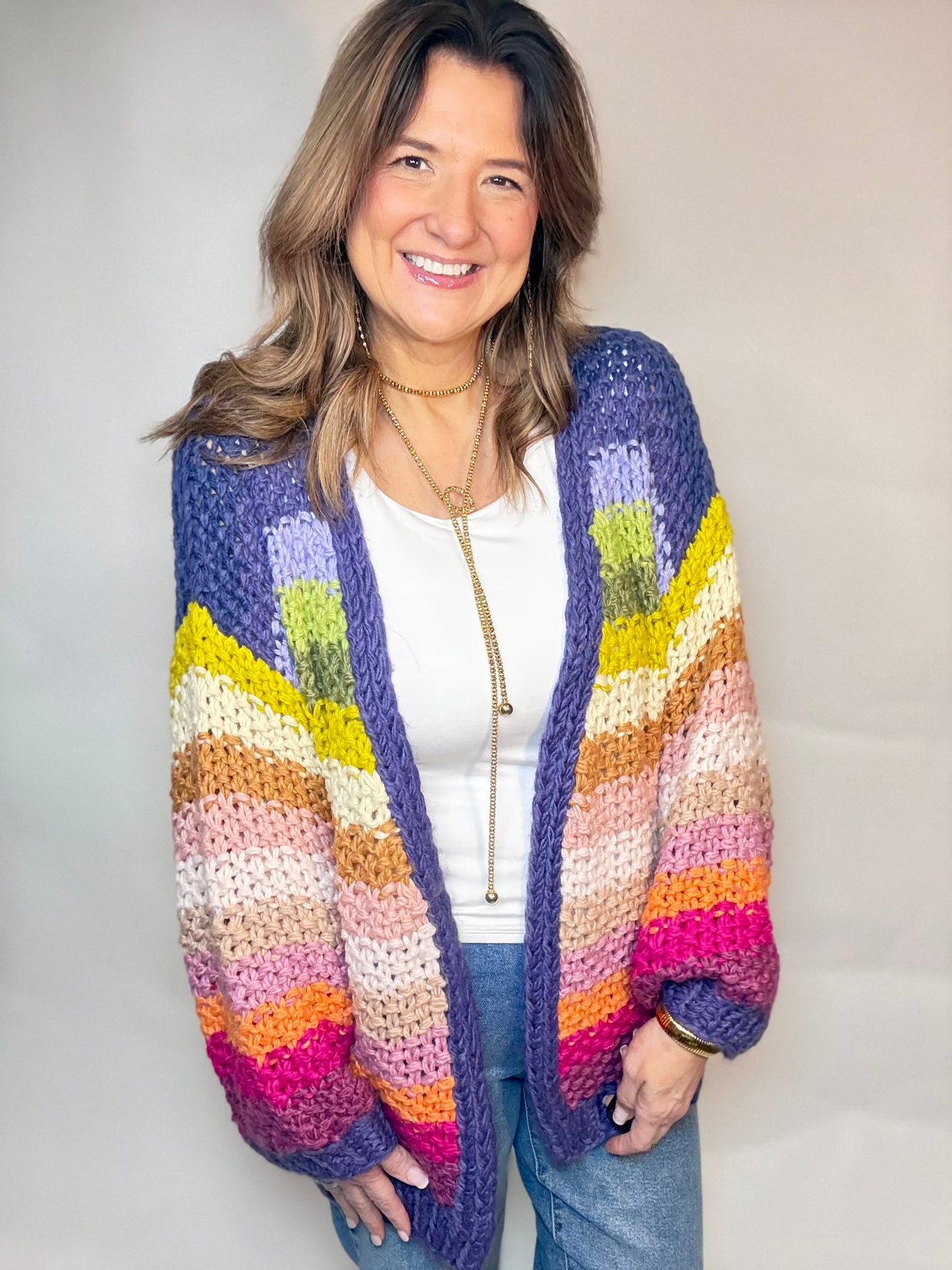 The Multi Stripe Cardigan Sweater