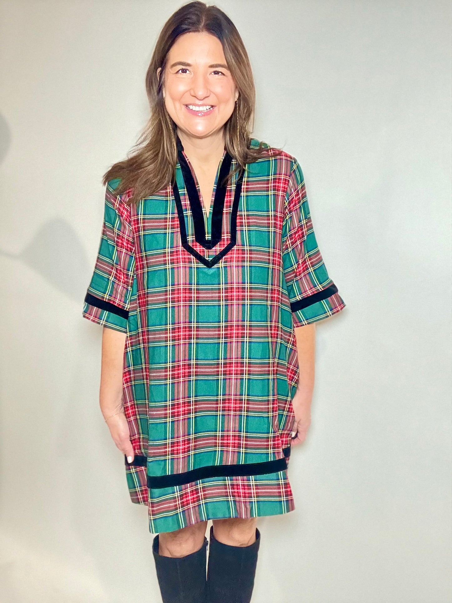 The Green Plaid Holiday Dress