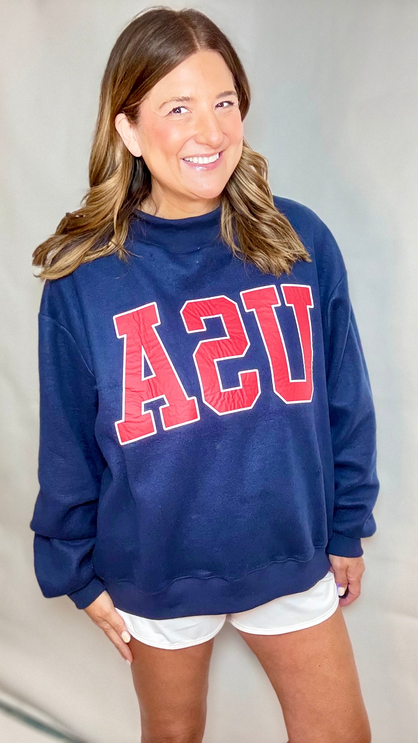 Flag/USA Navy Reversible Sweatshirt - Triple Charm Boutique