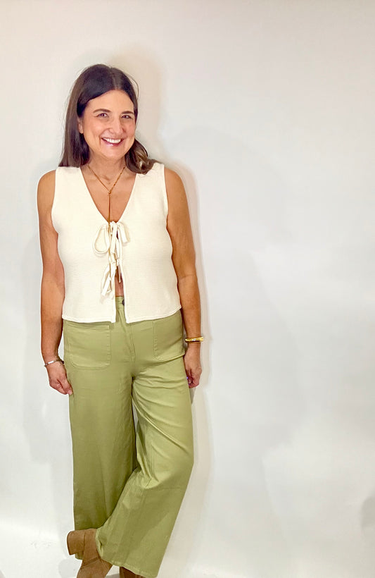 The Sage Green Missy Pants - Triple Charm Boutique