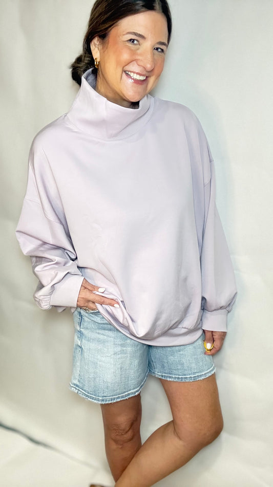 The Lavender Mock Neck Sweatshirt