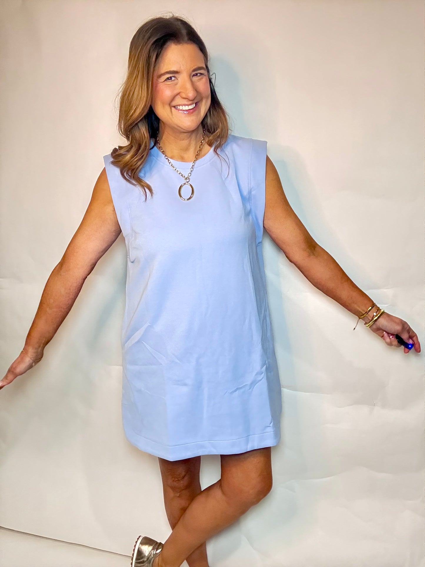 The Baby Blue Scuba Mini Dress