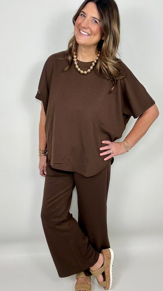 The Chocolate Brown Scuba Pants Set
