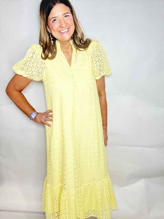 The Lovely Lemon Midi Dress - Triple Charm Boutique