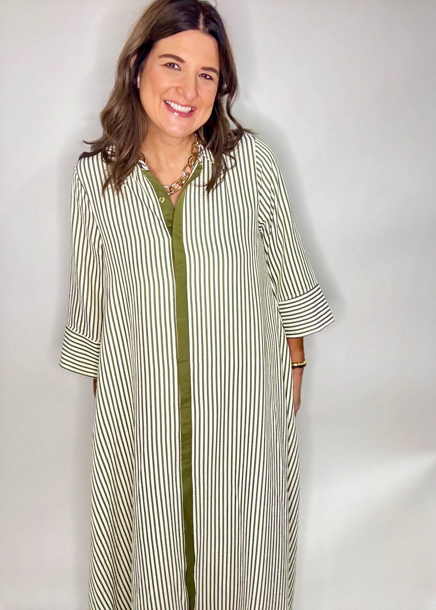 The Green Stripe Maxi Dress