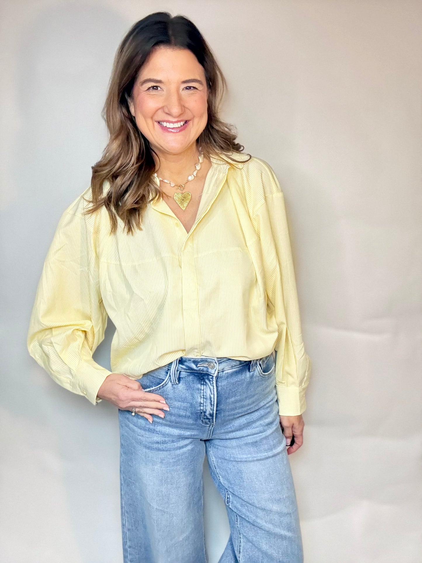 Yellow Stripe Button Down
