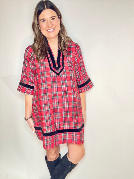 The Red  Plaid Holiday Dress