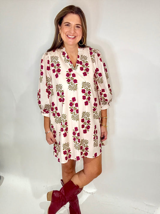 The Mistletoe Floral Shift Dress