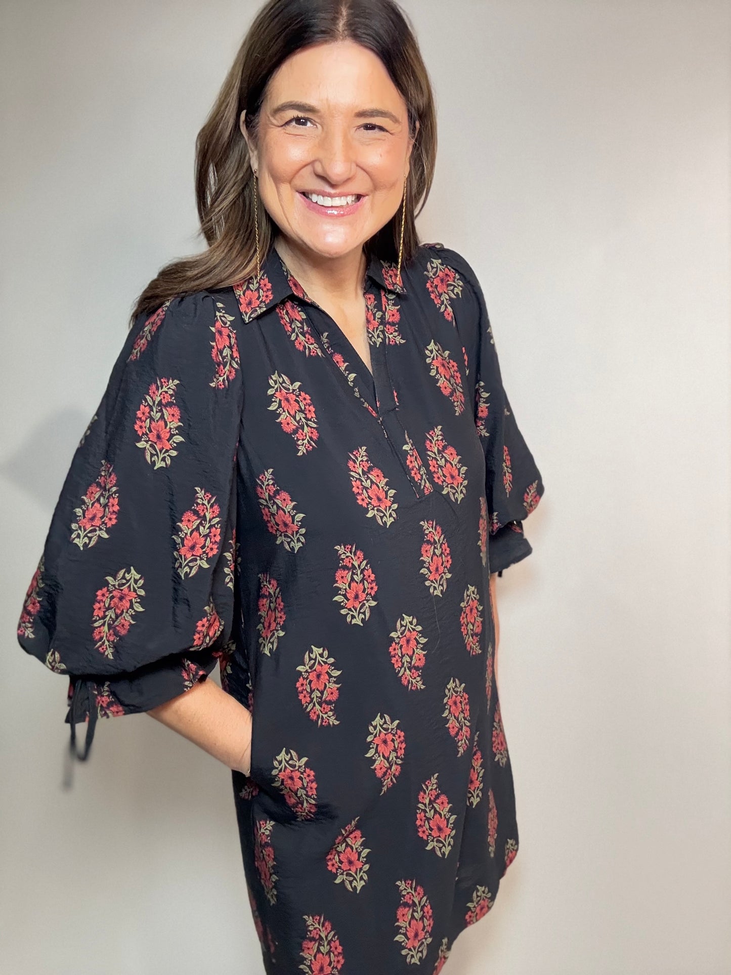 The Black Floral Dress