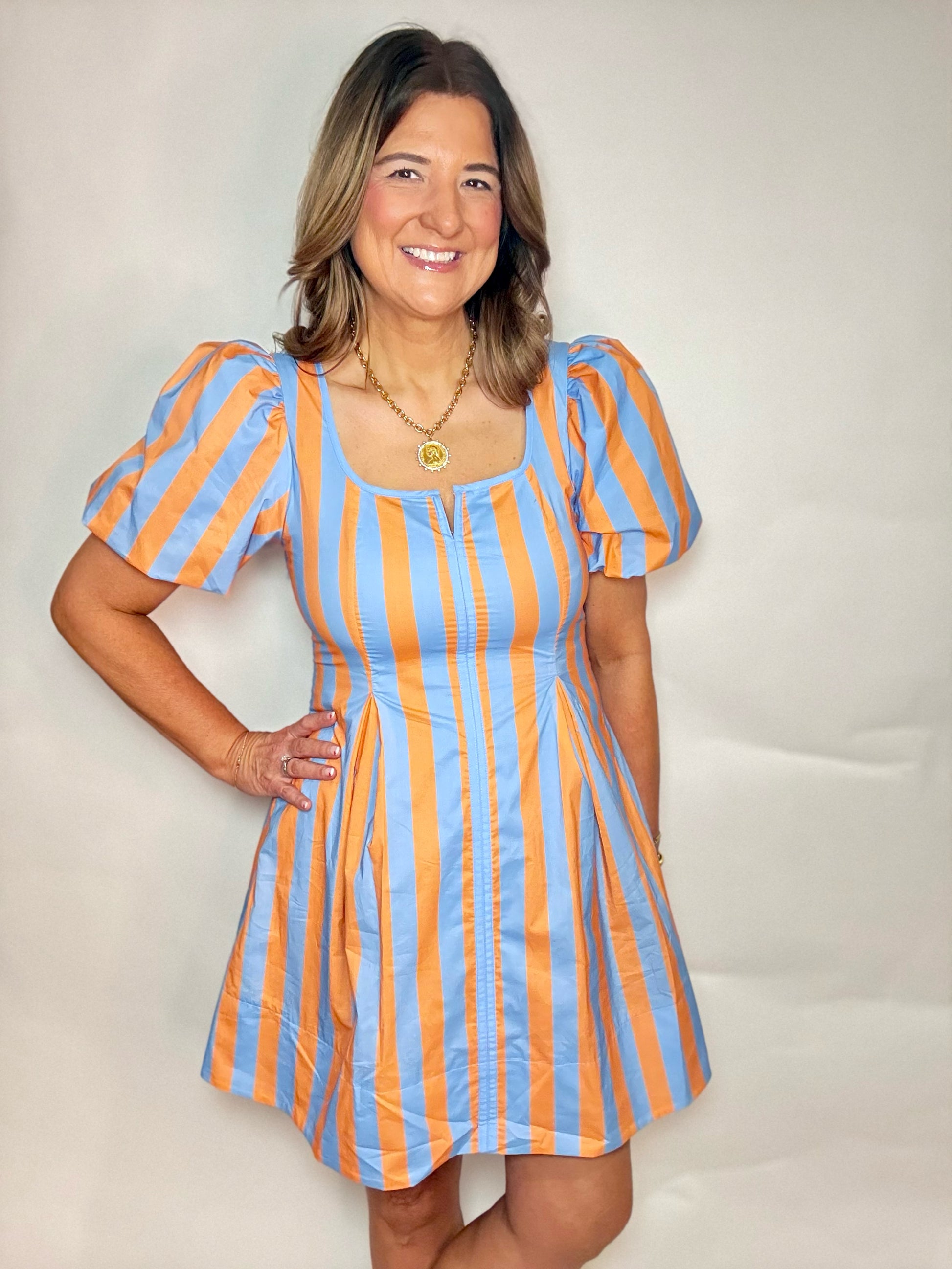 The Puff Sleeve Mini Dress - Triple Charm Boutique