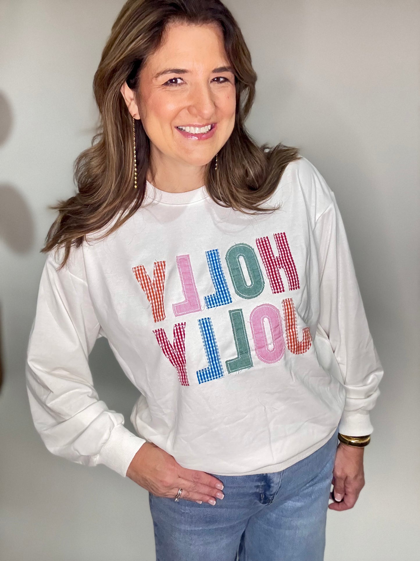 The Holly Jolly Gingham Sweatshirt