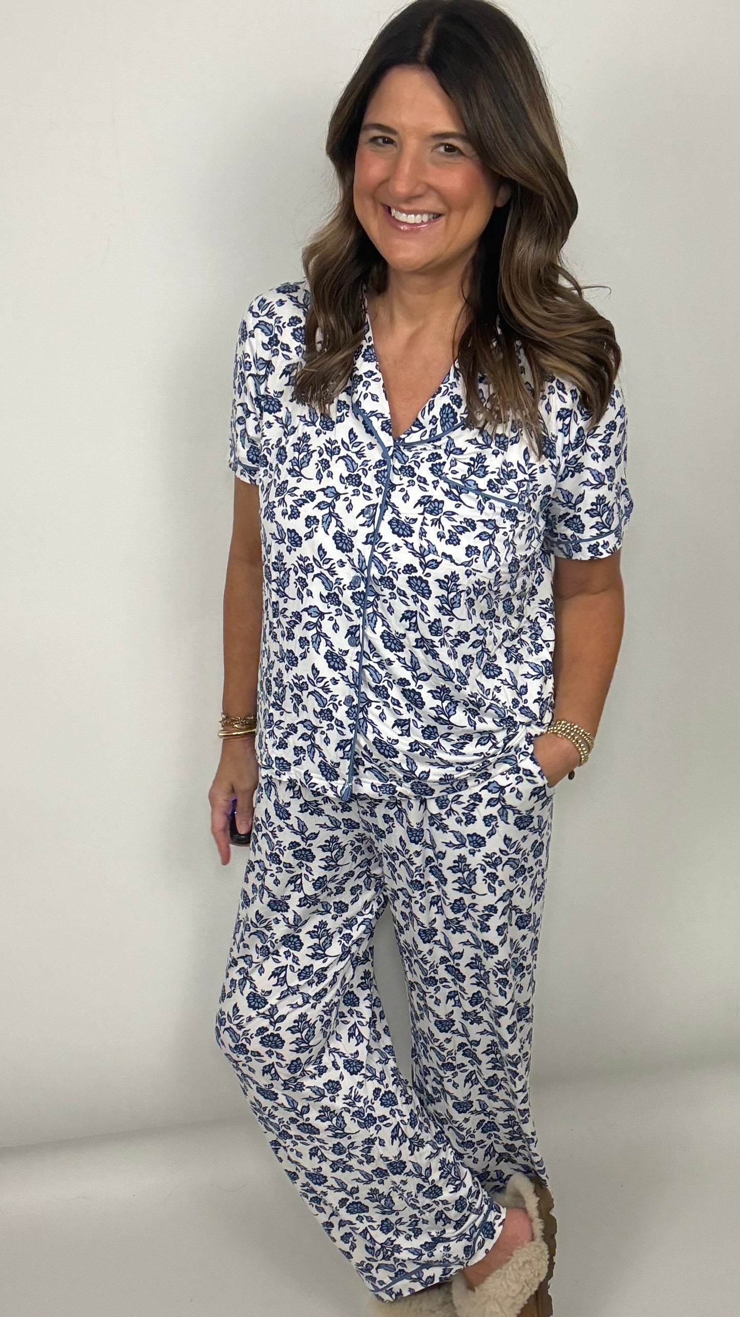 The Mary Square Madison Navy Blue pajama’s