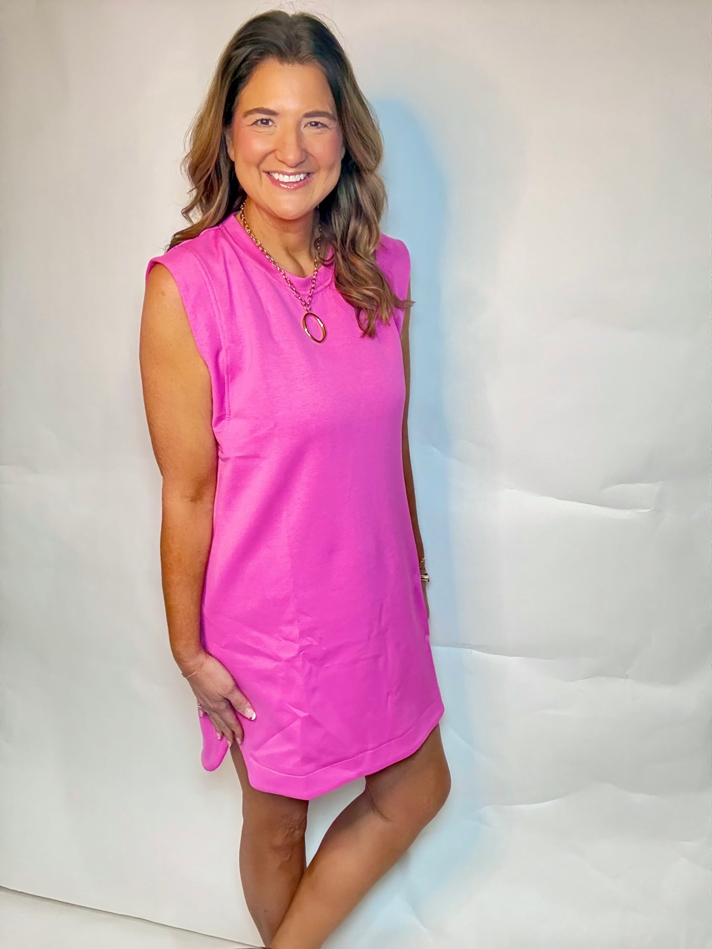 The Hot Pink Scuba Mini Dress