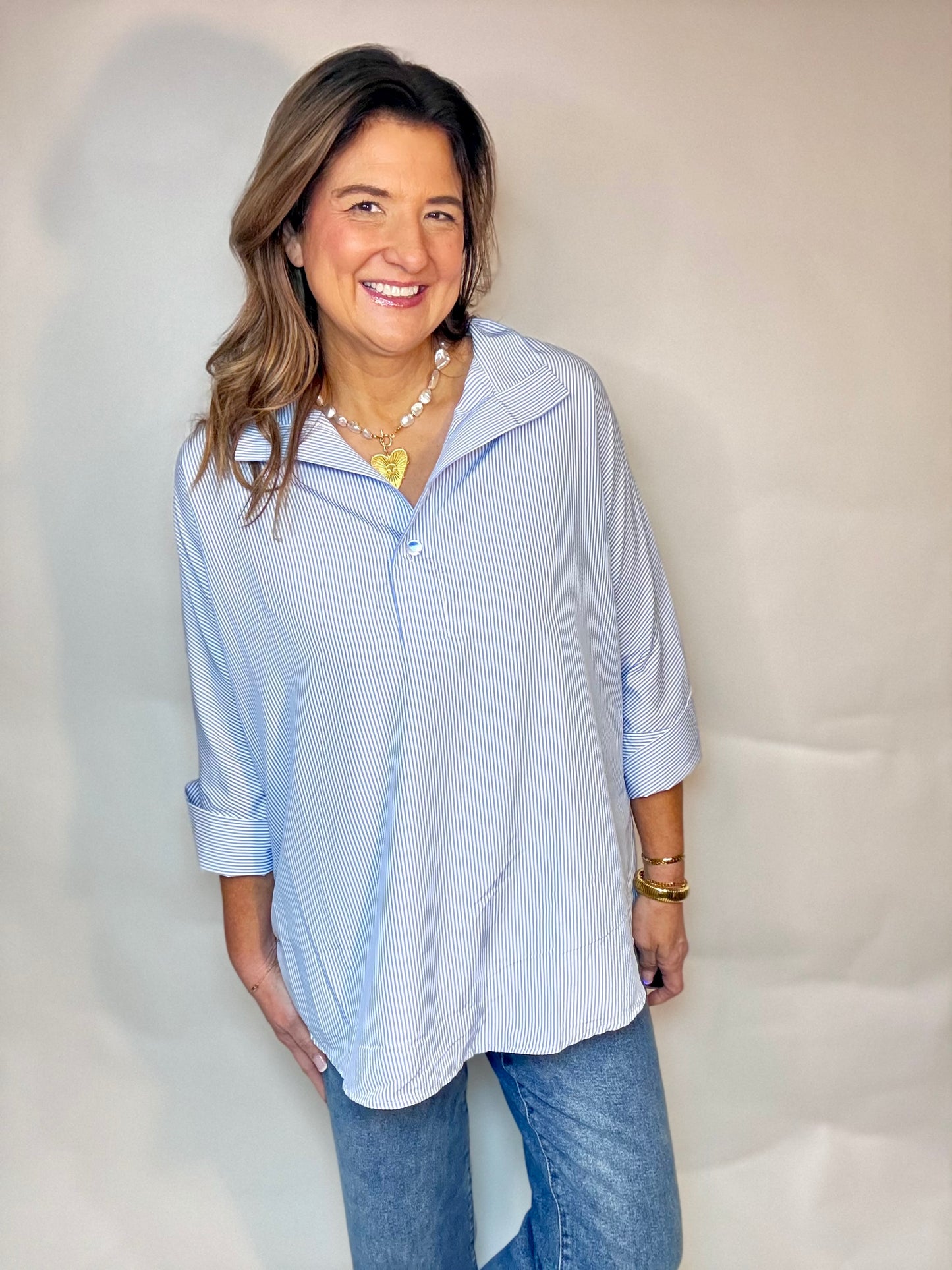 The Blue Stripe Tunic Top