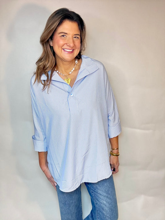 The Blue Stripe Tunic Top
