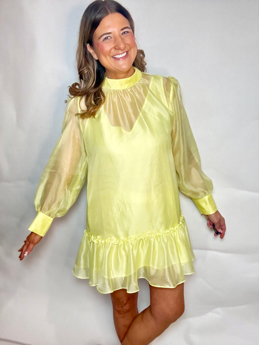 The Yellow Ribbon Bow Dress - Triple Charm Boutique