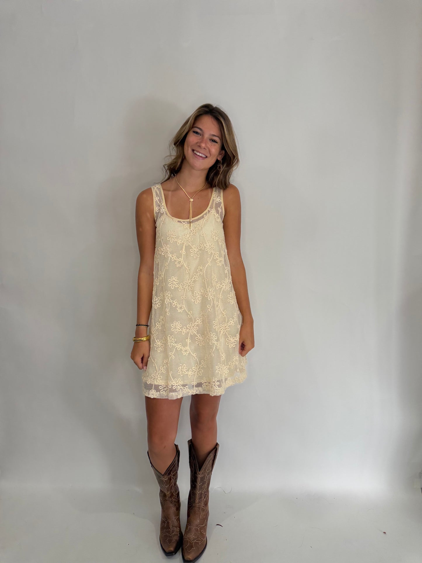 The Madison Embroidered Floral Dress - Triple Charm Boutique