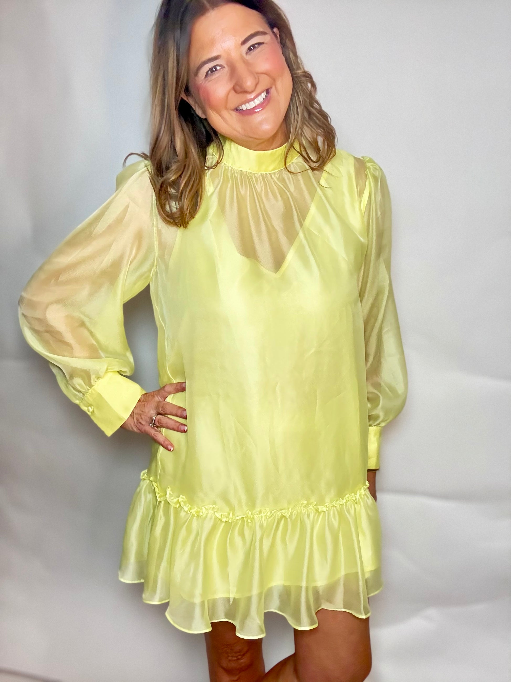 The Yellow Ribbon Bow Dress - Triple Charm Boutique