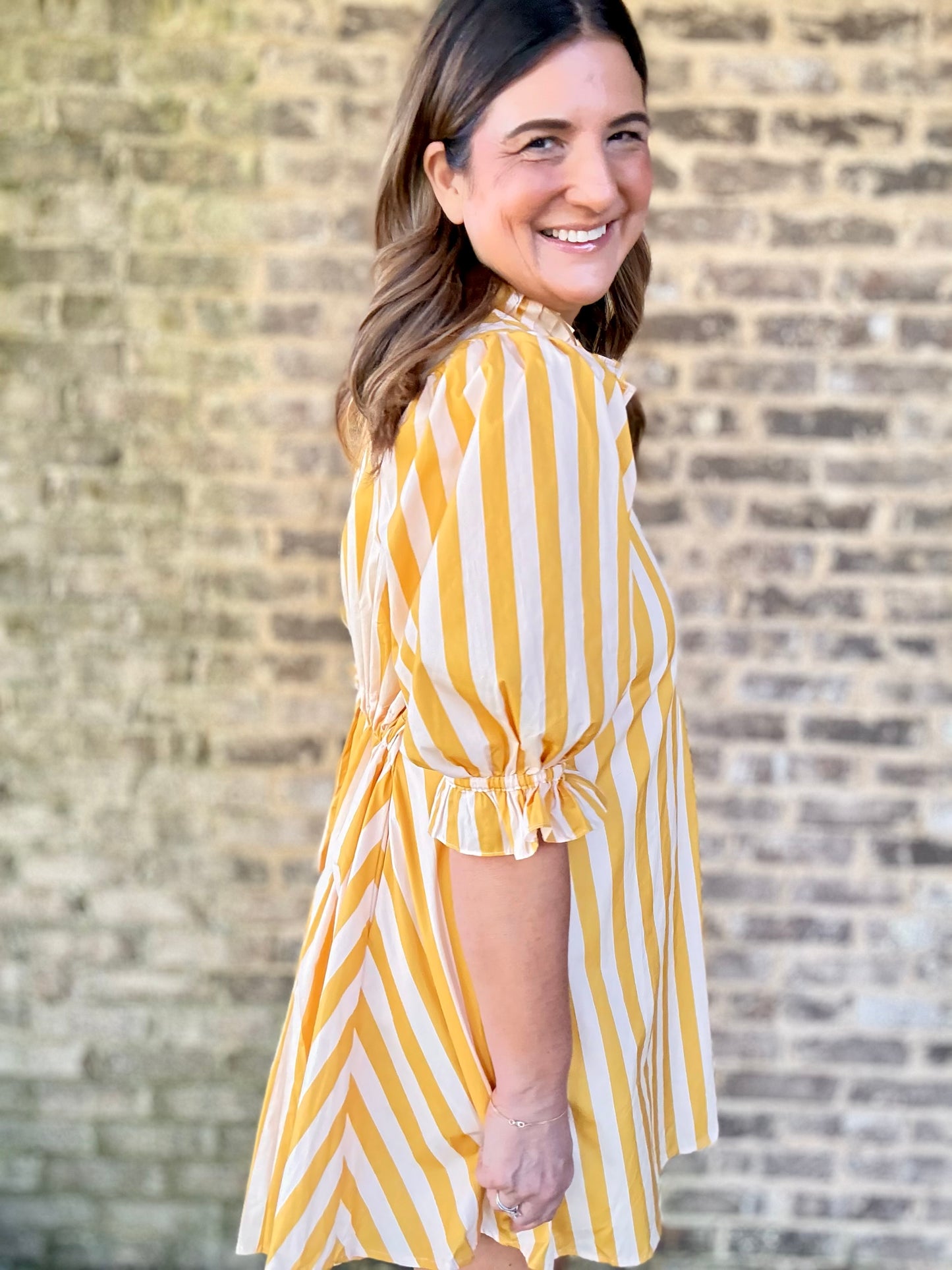 The Camille Yellow Stripe Dress