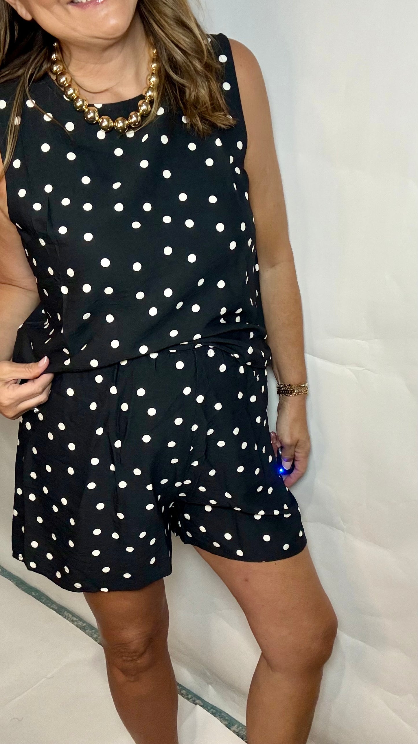 The Black Dot Shell Top