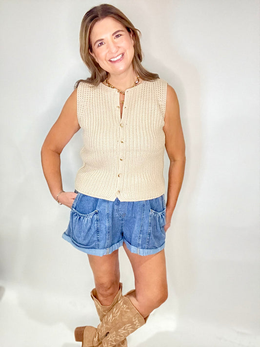 The Cream Button Up Sweater