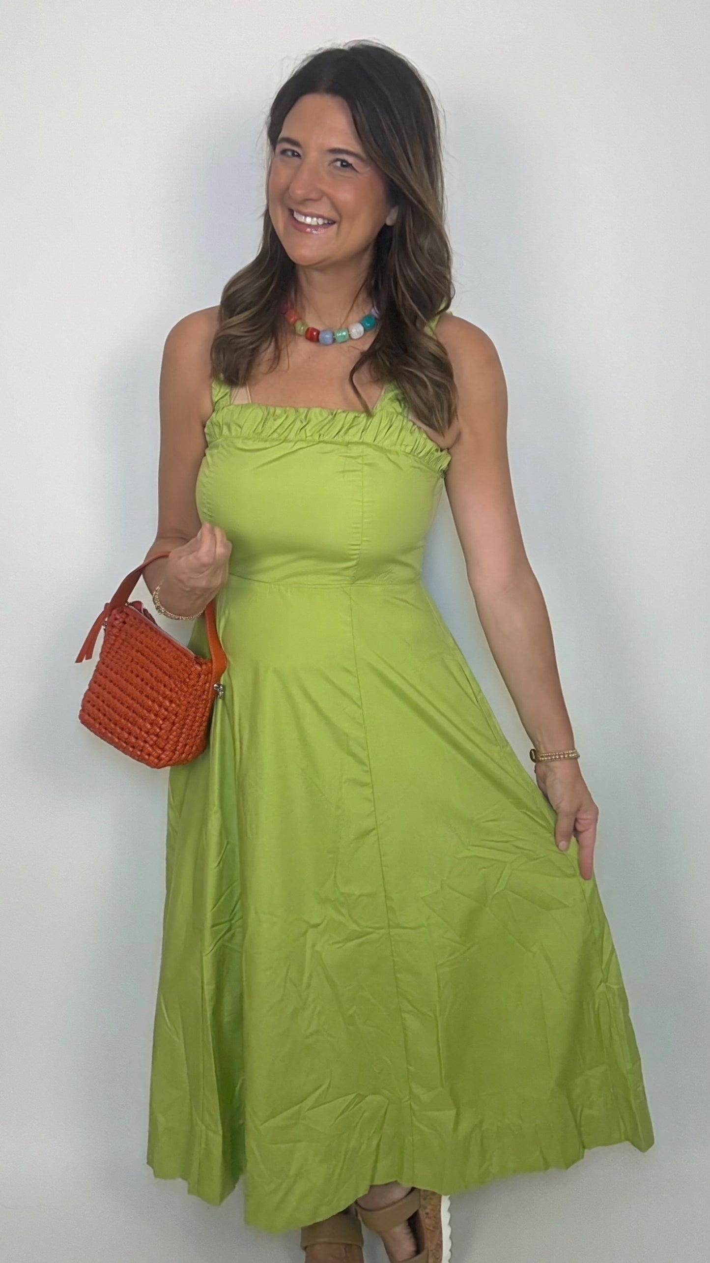 The Lime Green Midi Dress
