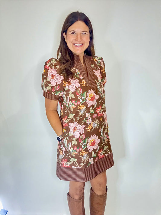 The Autumn Bloom Shift Dress - Triple Charm Boutique