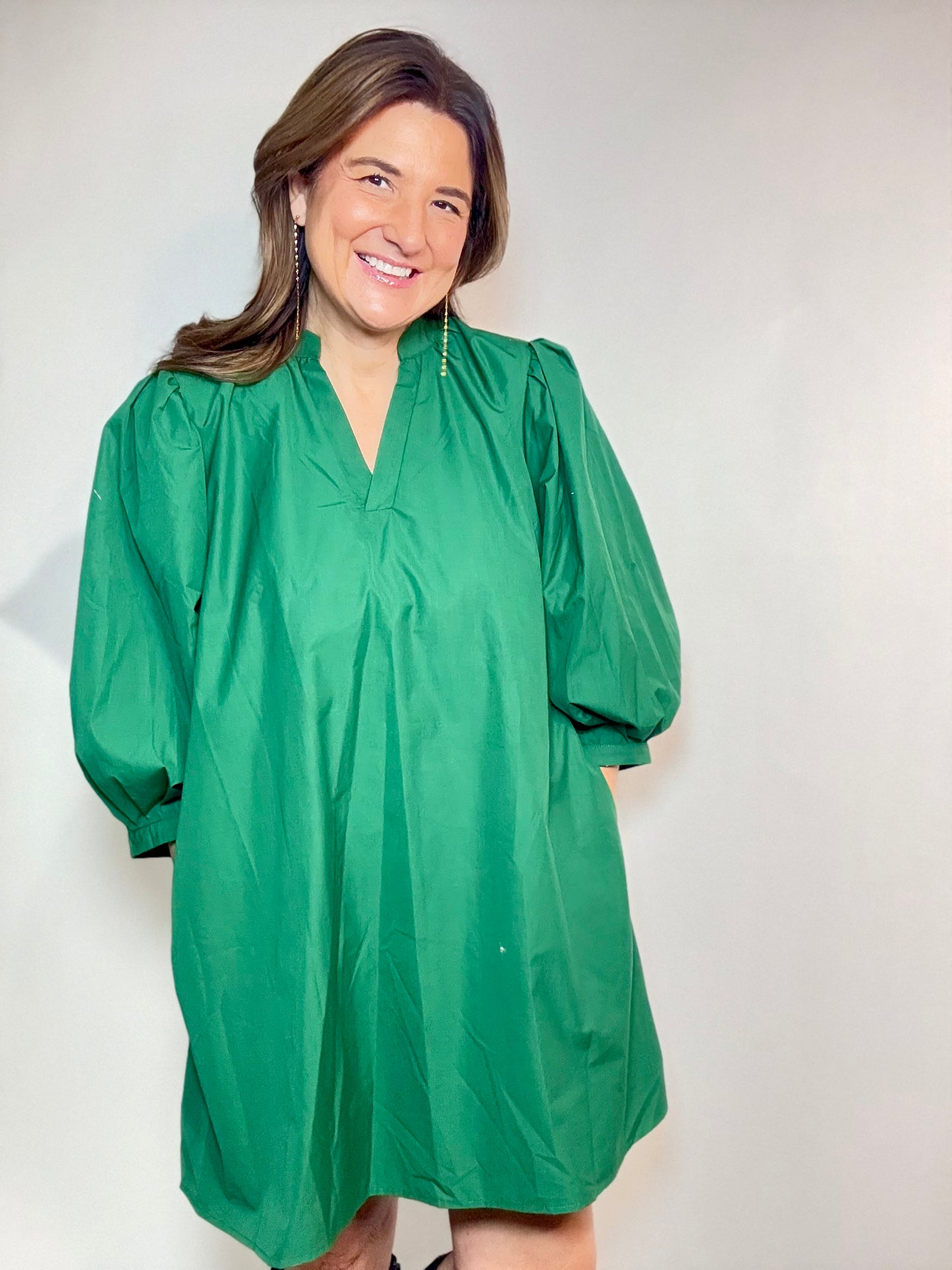 The Green Shift Dress - Triple Charm Boutique