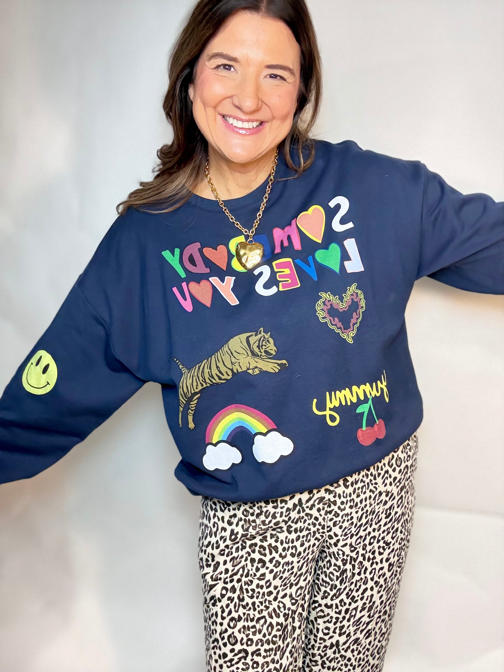 The Somebody Loves You  Graphic Sweatshirt - Triple Charm Boutique