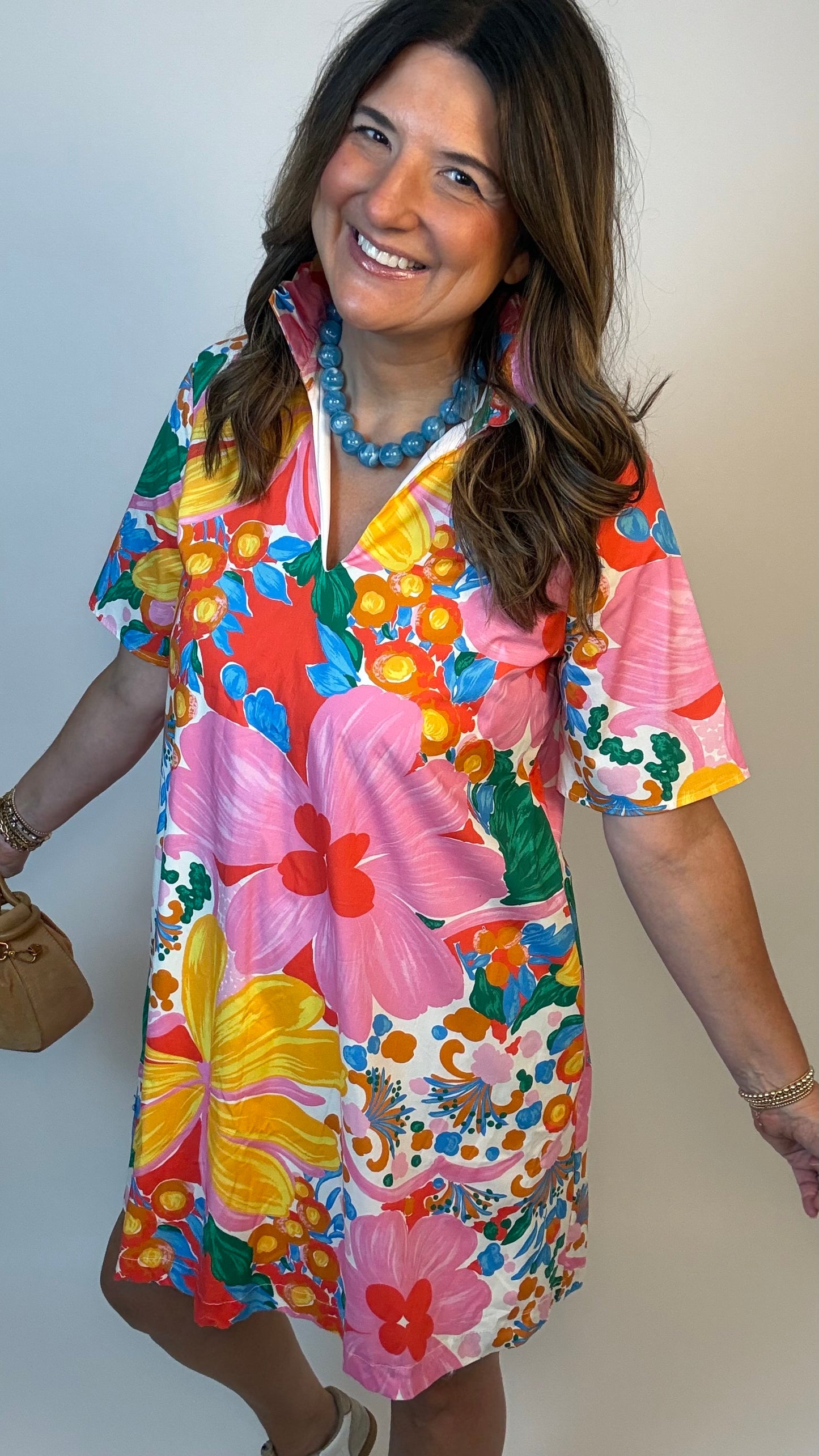 The Colorful Ruffle Mini Dress