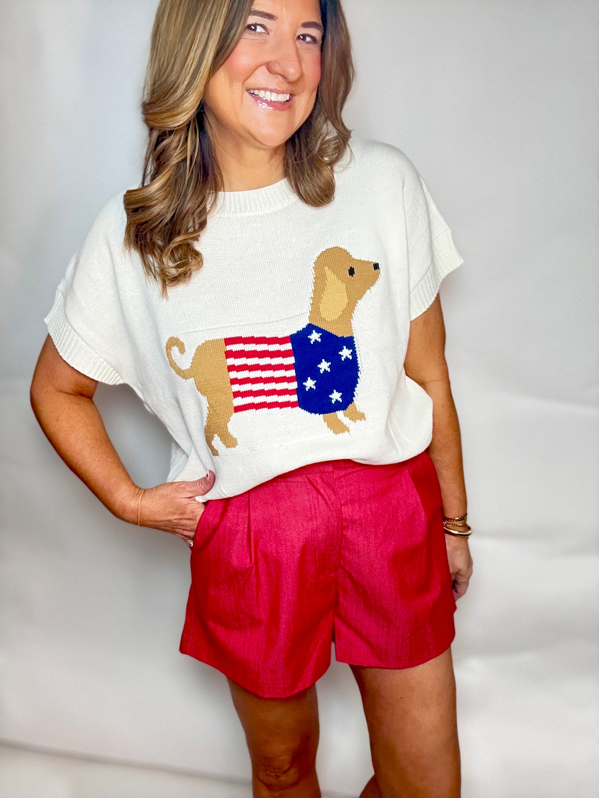 Red Dress Shorts - Triple Charm Boutique