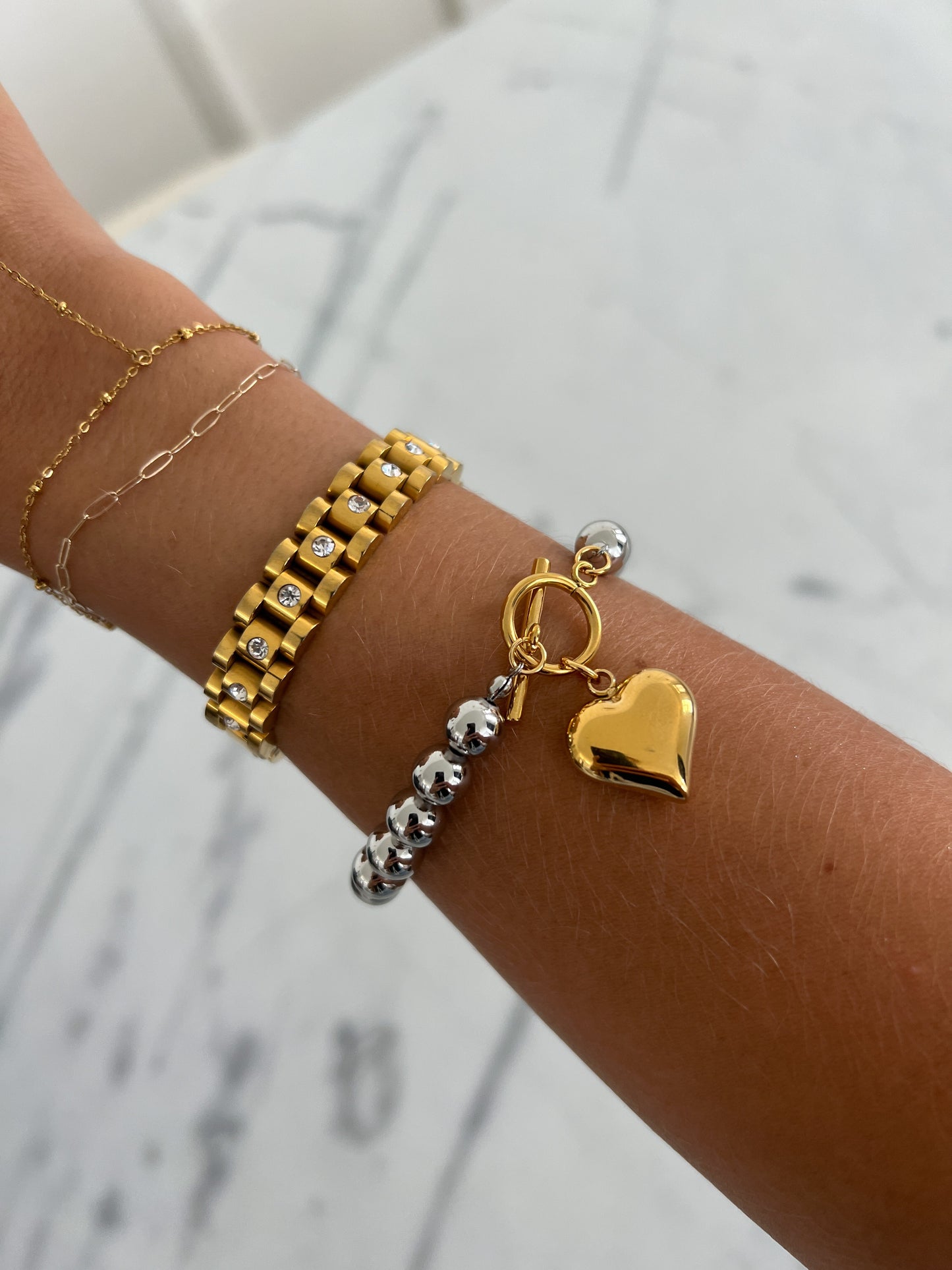 GLAM HEART BRACELET - Triple Charm Boutique