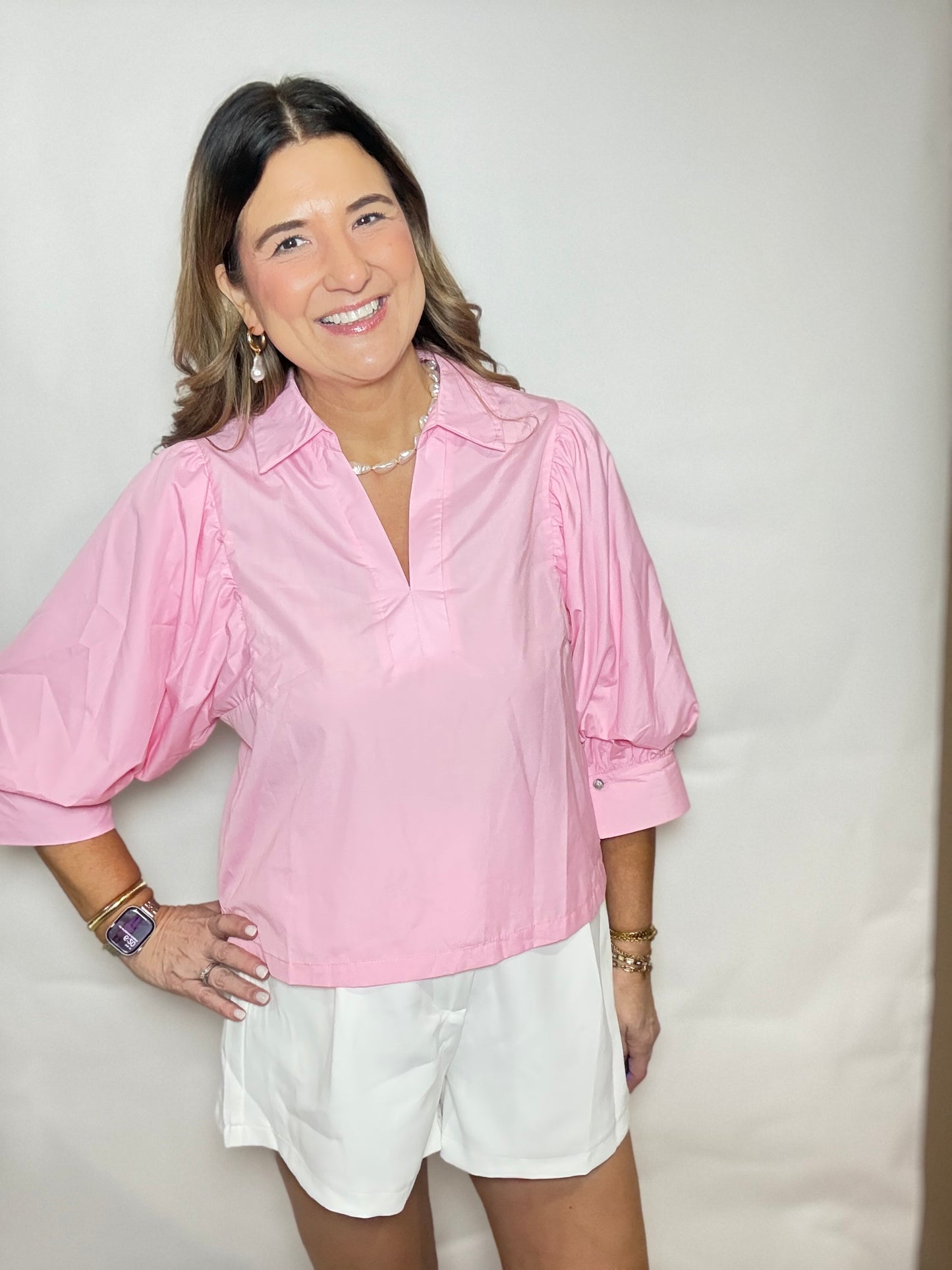 The Pink Puff Sleeve Top