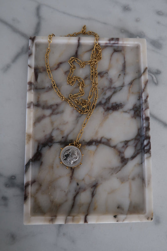 TWO TONED WRAP AROUND COIN NECKLACE - Triple Charm Boutique