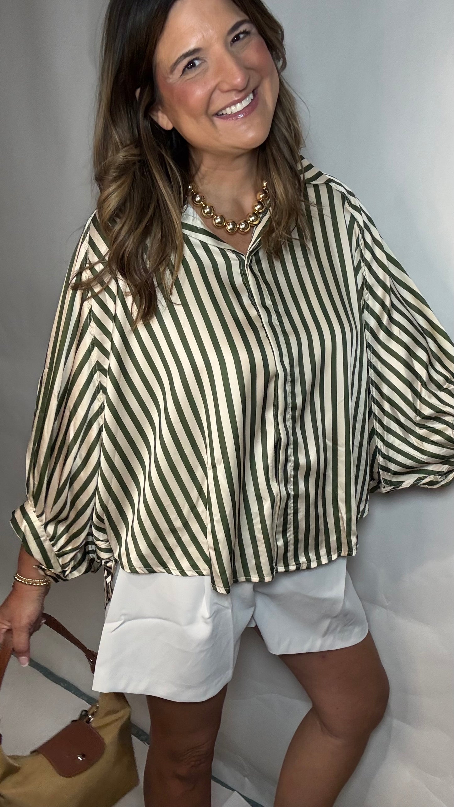 The Olive Stripe Blouse